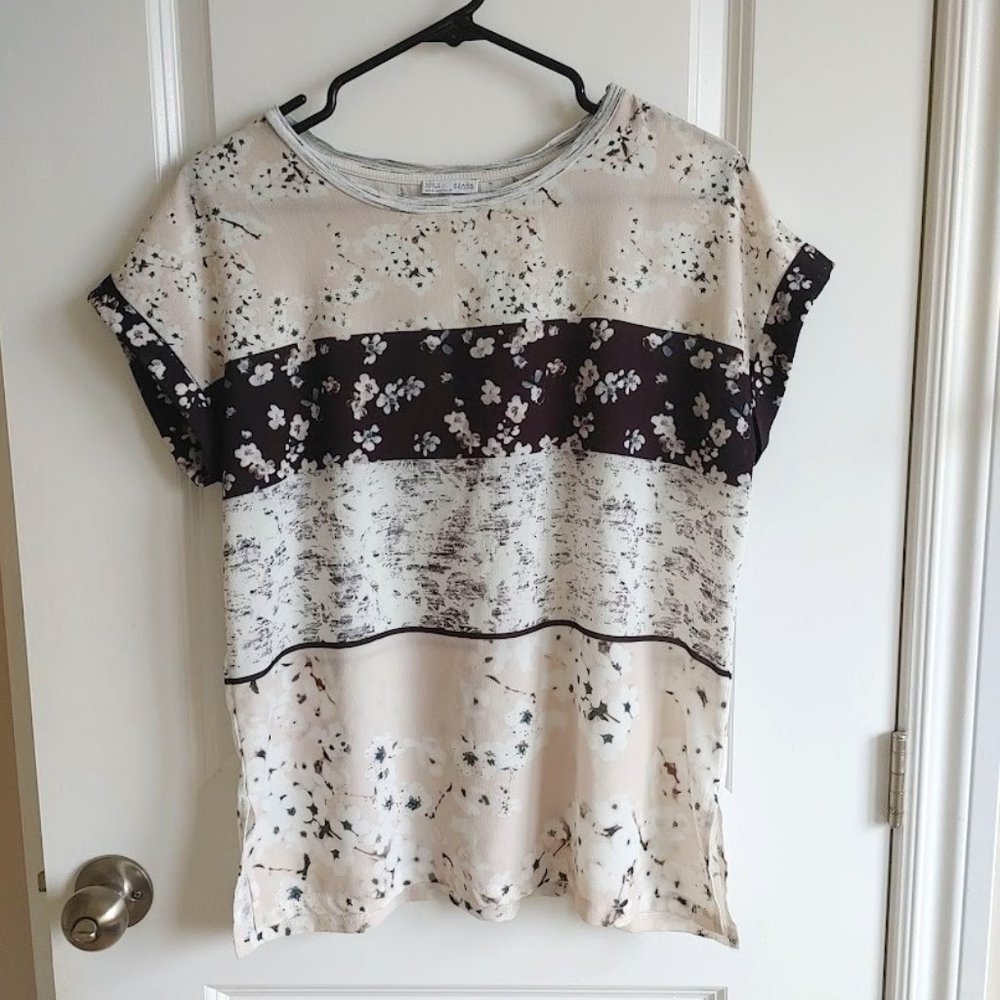 Zara Short Sleeve Floral Blouse